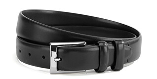 Ceinture costume homme en cuir Noir - RAMSGATE SILVER
