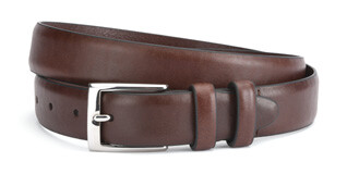 Ceinture costume homme en cuir Marron patiné - RAMSGATE SILVER