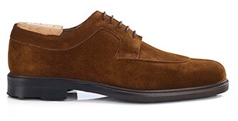Derbies homme Velours Havane semelle gomme - KENT GOMME COUNTRY