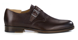 Chaussures cuir avec boucle Chocolat Grainé - BLOOMINGDALE SILVER