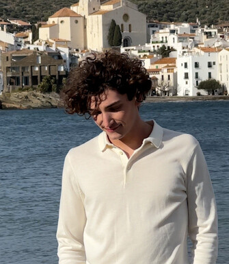 Pull tricot 100% coton Ecru - Col Polo - BRAIDEN ML