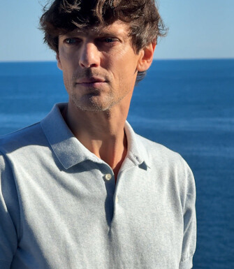 Polo homme Bleu Ciel Chiné - BRAIDEN