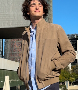 Blouson Velours Beige - 100% Cuir - SEAVER