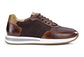 Sneakers homme Chocolat et Cuir Châtaigne Foncé Patiné - NIRRANDA II