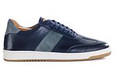 Sneakers cuir homme - Navy Patiné et Velours Gris - NANGKITA