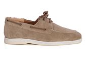 Chaussure Bateau Velours Beige foncé - MOCKINYA