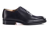 Richelieu homme noir en veau patiné à la main - BARTER PATIN