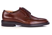 Derby homme en veau italien patiné châtaigne - FLEMINGSTON GOMME
