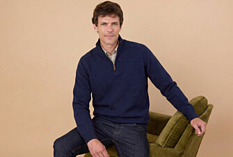 Pull col zippé homme laine Navy - KENNETH