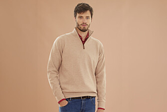 Pull homme laine col zippé Beige Chiné - KENNETH