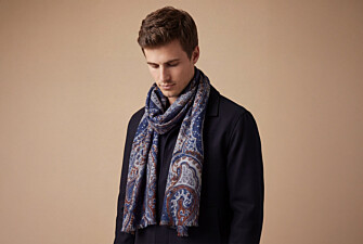 Écharpe Laine Homme Motif Marine Gris et Rouge