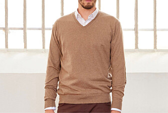 Pull fin homme coton bio/cachemire col V Taupe Chiné - VADIM