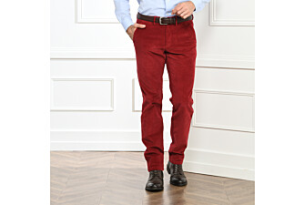 Pantalon chino velours côtelé homme Rouge Grenat - NORMAN
