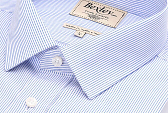 Chemise blanche coton rayures bleues - CLÉMENT