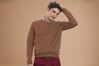 Pull col rond homme laine Noisette Chiné - CONAN