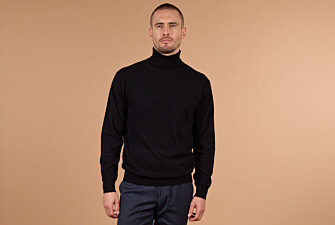Pull col roulé homme laine Noir - EMERIC