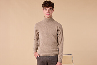 Pull col roulé homme laine -Taupe Chiné Clair - EMERIC