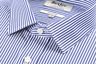 Chemise coton rayée navy et blanc - MAXIMILIEN
