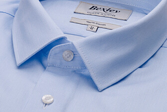 Chemise coton bleu pâle - Col français - PATERNE CLASSIC