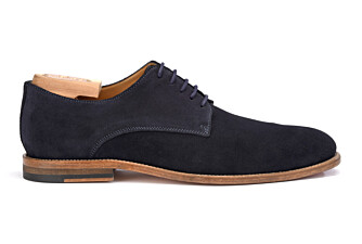 Derbies homme Velours Marine semelle cuir - HILPERTON