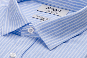 Chemise coton et lin rayures Bleu Ciel et Blanc - EDIBERT