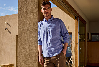 Chemise en coton et lin à rayures bleu océan et bleu - EDIBERT