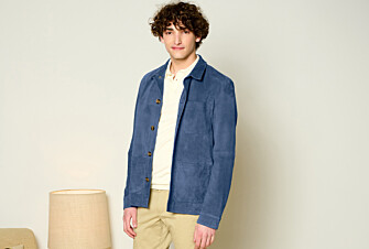 Veste en cuir daim homme Bleu - FAUSTIN