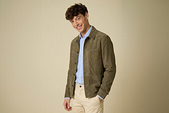 Veste en cuir daim - Kaki - FAUSTIN