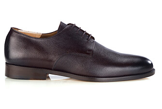Derby homme classique en cuir grainé chocolat - DOVER