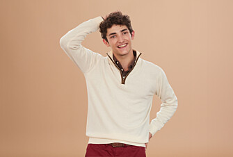 Pull col zippé homme laine Écru - KEITHY