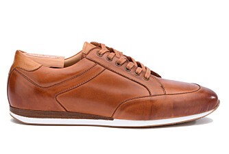 Sneakers homme cuir Châtaigne Patiné - BELBARA