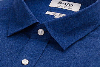Chemise coton lin Chambray Indigo - Col Français - SILBERT