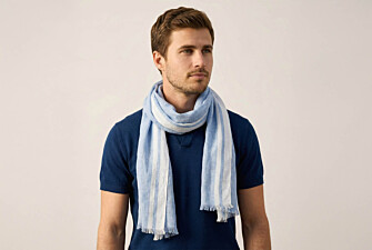 Chèche Lin coton chambray Bleu Ciel