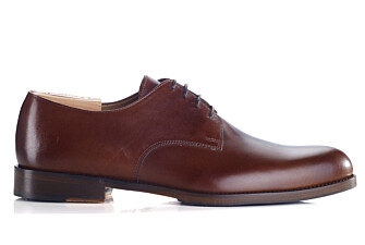 Derbies homme Châtaigne patiné semelle cuir avec patin - DOVER PATIN