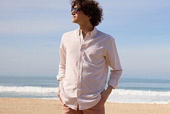 Chemise manches longues coton et lin Chambray Ecru - COLTEN