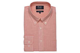 Chemise coton/lin Chambray Orange Pâle - COLTEN