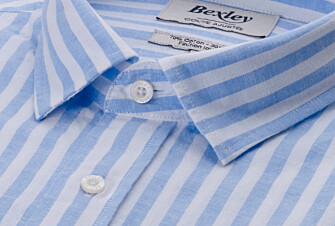 Chemise coton lin rayée Bleu Ciel et Blanche - SIMONIN