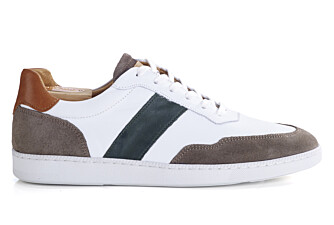 Sneakers cuir homme Blanc Taupe et Vert - BERRINGA
