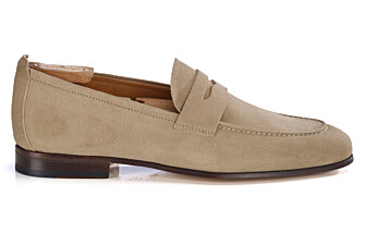 Mocassin homme beige foncé en velours - CEVIO