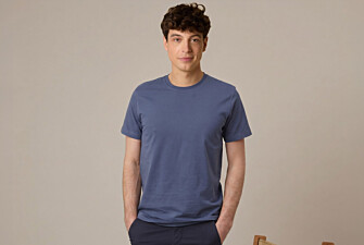 Tee-shirt coton bio uni Bleu Gris - EDGAR III