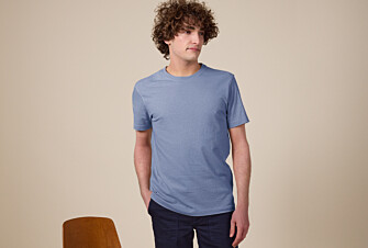 Tee-shirt coton bio uni Bleu Denim Clair - EDGAR III