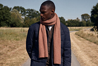 Écharpe homme rouille chiné en lambswool