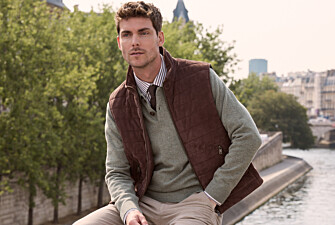 Doudoune homme sans manche en velours chocolat - NIKLAS