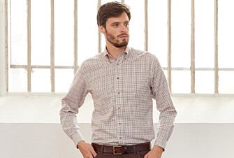 Chemise Beige twill à carreaux - Poche poitrine - BENETTH