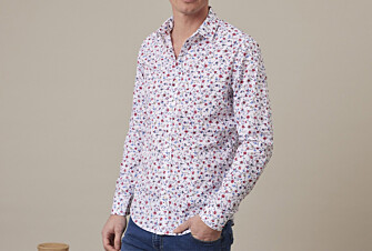 Chemise imprimée bleu rouge et beige - RODÉRIC