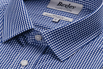 Chemise coton bleu et Blanc - Col français - VALAIRE