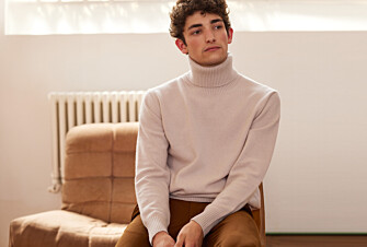 Pull col roulé homme Beige Clair  - KENNERIC
