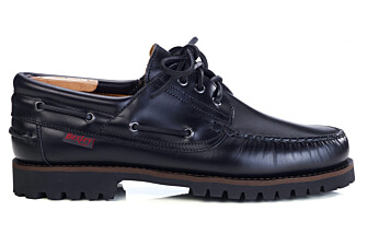 Chaussures bateau homme en cuir noir à semelle crantée - BOCA RATON II
