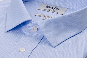 Chemise coton bleu clair - Col français - ANSBERT