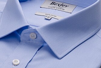 Chemise popeline rayée Bleu Ciel - CLAUDIEN